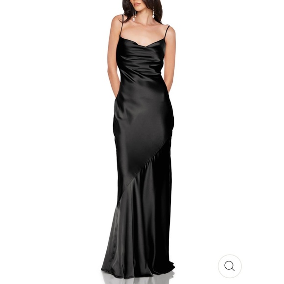 Nookie Black Satin Maxi Dress - Picture 3 of 5